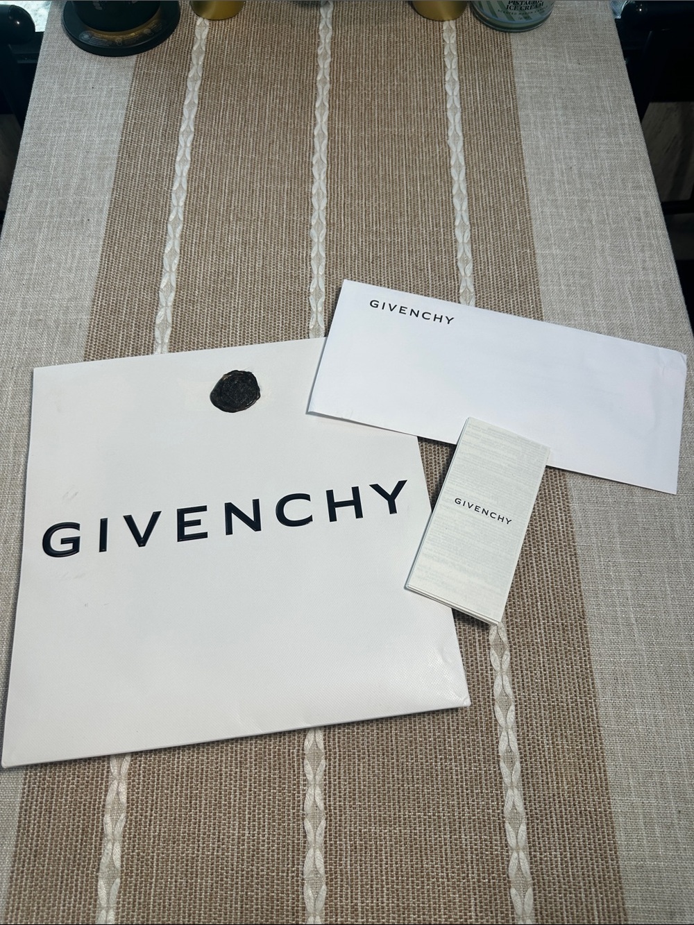 Givenchy White Gift Bag with Branded Cards